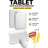 Rabbit Tech iPad Air 11 M4 (2026) Uyumlu Siyah Standlı Kılıf + Tablet Kalemi + Klavye Mouse Set - Gri