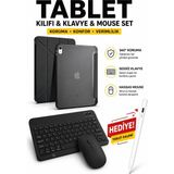 Rabbit Tech iPad Air 11 M4 (2026) Uyumlu Siyah Standlı Kılıf + Tablet Kalemi + Klavye Mouse Set