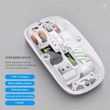 Rabbit Tech Şeffaf Mouse Kablosuz Mouse Fare Şarjlı Bluetooth Wireless Çift Modlu Sessiz 5 Tuşlu Dpı Kontrol - Beyaz