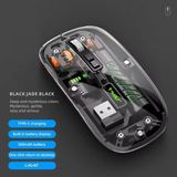Rabbit Tech Şeffaf Mouse Kablosuz Mouse Fare Şarjlı Bluetooth Wireless Çift Modlu Sessiz 5 Tuşlu Dpı Kontrol - Siyah