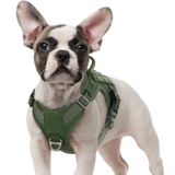 rabbitgoo Köpek koşum takımı, orta boy köpek, çekmeye karşı dayanıklı, saplı ayarlanabilir, genişletilmiş, sağlam ve aşınmaya dayanıklı, yürüyüş için metal tokalı taktik köpek tasması (S, yeşil)