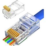 Rabelix 100 Adet Yeni Nesil (Delikli, Açık Uçlu) Cat5 Cat6 Ez RJ45 Konnektör Utp Jack