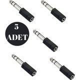 Rabelix 5 Adet 3.5 mm 6.3 mm Jack Çevirici Piyano Için Kulaklık Çevirici