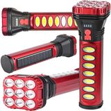 Rabelix Güneş Enerjili Şarjlı 9+4 Ledli El Feneri 4 Watt LED Göstergeli Büyük Boy