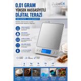 Rabelix Online Marketing 0.01 Gram Hassas Dijital Terazi 500 Gr | LCD Ekranlı Mutfak ve Kuyumcu Tartısı | Hassas Gram Terazisi | Takı, Kahve ve Laboratuvar Terazisi