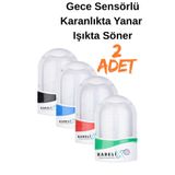 Rabelix Online Marketing 2 Adet Sensörlü Fotoselli Beyaz Led Işık Karanlıkta Otomatik Yanar Çocuk Odası Lambası