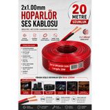 Rabelix Online Marketing 20 Metre 2x1.00mm CCA Hoparlör Ses Kablosu 20 Mt Siyah Kırmızı | Çift Damarlı Amfi Hoparlör Bağlantı Kablosu