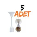 Rabelix Online Marketing 5 Adet Full Bakır Porselen Asma Duy Takımı Tij Takımı E27 E-27 Duy Muhafazalı Sarkıt Duy Tekli Avize