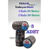 Rabelix Online Marketing 5 Adet Siyah Elektrik Bandı Pvc Kablo Izole Bant Kablo Bandı 5 Ad Elektrik Bantı