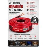 Rabelix Online Marketing 5 Metre 2x1.00mm CCA Hoparlör Ses Kablosu 5 Mt Siyah Kırmızı | Çift Damarlı Amfi Hoparlör Bağlantı Kablosu