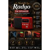 Rabelix Online Marketing Dijital Ekranlı Mini Nostalji Bluetooth Hoparlör FM Radyo TWS Destekli USB MP3 Çalarlı Şarjlı Taşınabilir Cep Radyosu Kırmızı