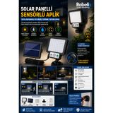 Rabelix Online Marketing Güneş Enerjili 3 Modlu 3.5 Metre Kablolu LED Solar Bahçe Lambası Hareket Sensörlü Su Geçirmez Dış Mekan Aydınlatma