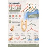 Rabelix Online Marketing Portatif Katlanabilir Seyahat Askılığı Taşınabilir Elbise Askısı Kaymaz Omuzlu Kıyafet Askılığı Kamp ve Tatil Askısı