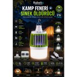 Rabelix Online Marketing Şarjlı Kamp Feneri USB Sinek Öldürücü LED Kamp Lambası 3 Modlu Askılı Taşınabilir 200 Lümen