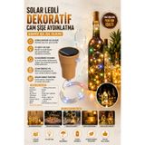 Rabelix Online Marketing Solar Ledli Dekoratif Cam Şişe Aydınlatma 10 LED 1 Metre Su Geçirmez Bahçe Balkon Şişe Lambası Renkli Işık