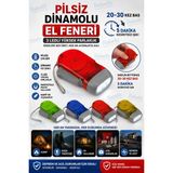 Rabelix Tekli 1 Adet Dinamolu El Feneri Pilsiz Kendinden Şarjlı 3 LED Deprem Çantası Kamp Acil Durum Feneri