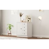 Rabi Mobilya Rumy-S1 Country Mini Şifonyer Beyaz Renk 4 Çekmeceli 85 cm Yükseklik 87 cm Genişlik