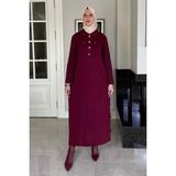 Rabia Şamlı Beste Triko Elbise Bordo - Fashion - Standart