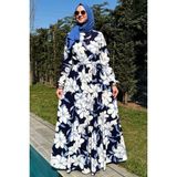 Rabia Şamlı Beyaz Çiçekli Elbise - 44 - Fashion