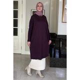 Rabia Şamlı Dora Triko Tunik Mürdüm