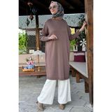 Rabia Şamlı Dora Triko Tunik Sütlü Kahve - Fashion - Standart