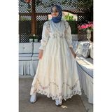 Rabia Şamlı Firuze Nakışlı Elbise Beyaz - 00-Beyaz - 1