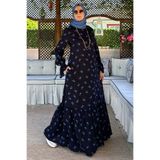Rabia Şamlı Gül Mavi Çiçekli Elbise