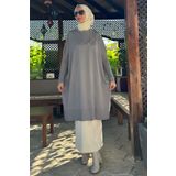 Rabia Şamlı Melda Triko Tunik Gri