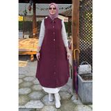 Rabia Şamlı Safir Kapitone Yelek Bordo - 2 - Fashion