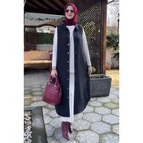 Rabia Şamlı Safir Kapitone Yelek Siyah