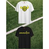Rabona Fashion Ankaragücü Güç & Tribün Ruhu Premium 2'li Tişört Seti - Beyaz - Siyah
