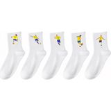 Rabona Fashion Brazil Samba Legends 5'li Futbol Çorap Seti - Standart - Beyaz