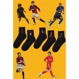 Rabona Fashion Dünya Futbolunun Efsaneleri 5'li Taraftar Çorabı - Standart - Siyah