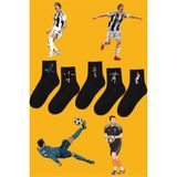 Rabona Fashion Juventus Unutulmaz Anlar 5'li Taraftar Çorabı - Standart - Siyah