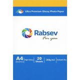 Rabsev Fotoğraf Kağıdı A4 Parlak 260gr ( 1 Paket 20 Adet )