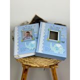 Rabsev Rs031 Bebek Fotoğraf Albümü 10x15cm 200 Fotoğraf Kapasiteli Kutulu Pencereli Bebek Albüm Mavi