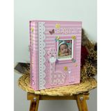 Rabsev RS031 Bebek Fotoğraf Albümü 10X15CM 200 Fotoğraf Kapasiteli Kutulu Pencereli Bebek Albüm Pembe - Çok Renkli