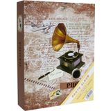 Rabsev RS4602-1 10x15 cm 200 Fotoğraf Kapasiteli Gramofon Desenli Anı Fotoğraf Albümü