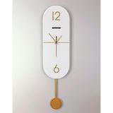 Racart Ultra Sessiz Sarkaçlı Saat, Mutfak Saati, Ofis Saati, Salon Saati, Çakıl - Beyaz - 75 cm