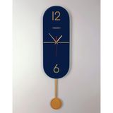 Racart Ultra Sessiz Sarkaçlı Saat, Mutfak Saati, Ofis Saati, Salon Saati, Çakıl - Havai Mavi - 75 cm