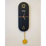 Racart Ultra Sessiz Sarkaçlı Saat, Mutfak Saati, Ofis Saati, Salon Saati, Çakıl - Siyah - 90 cm