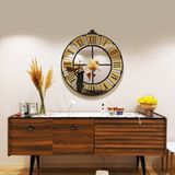 RacartShop Dekoratif Aynalı Duvar Saati-8 - Altın - 90 x 90 cm