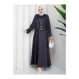 RACE FASHİON Kontrast Dikişli Denim Kot Ceket & Jile Tesettür Takım RC6034