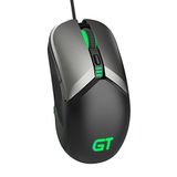 RaceGT Kablolu oyun faresi, USB optik bilgisayar faresi, 8000 DPI'ya kadar yüksek hassasiyetli ayarlanabilir, ergonomik bilgisayar USB faresi, RGB arkadan aydınlatmalı, Windows/PC/Mac/dizüstü