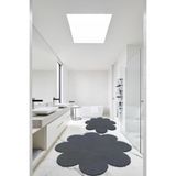 Rachel Carpet 2'li Koyu Gri Banyo Halısı Peluş Post Halı Klozet Takımı 60x60 (Papatya) Ve 80x80 (Papatya)