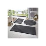 Rachel Carpet 3'lü Banyo Halısı Peluş Post Halı Klozet Takımı Koyu Gri 50x90/50x60/50x50 (Yuvarlak)