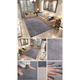 Rachel Carpet Koyu Gri Lüks Raschel Kaymaz Taban Peluş Halı Yolluk, 200 x 190
