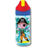 Rachel Ellen Design Korsan Desenli Dayanıklı Plastik Çocuk Pipetli Suluk 350ML - Standart