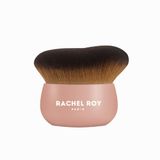 RACHEL ROY PARIS Profesyonel Kabuki Fondöten Fırçası, Pembe Ahşap Saplı, Sentetik Kıllı, Pudra ve Allık Uygulaması İçin, Tekli Makyaj Fırçası
