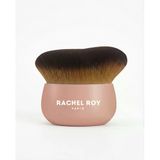 RACHEL ROY PARIS Profesyonel Kabuki Fondöten Fırçası, Pembe Ahşap Saplı, Sentetik Kıllı, Pudra ve Allık Uygulaması İçin, Tekli Makyaj Fırçası
